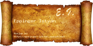 Eppinger István névjegykártya